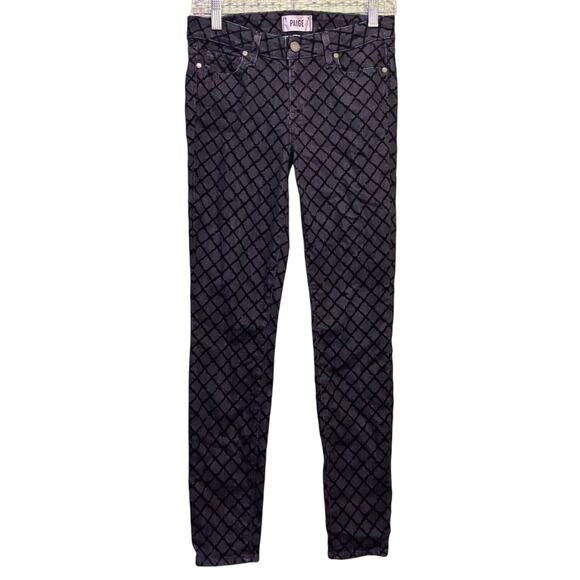 PAIGE Denim - PAIGE Women’s Verdugo Ultra Skinny Velvet Diamond Patterned Denim Jeans Size 27